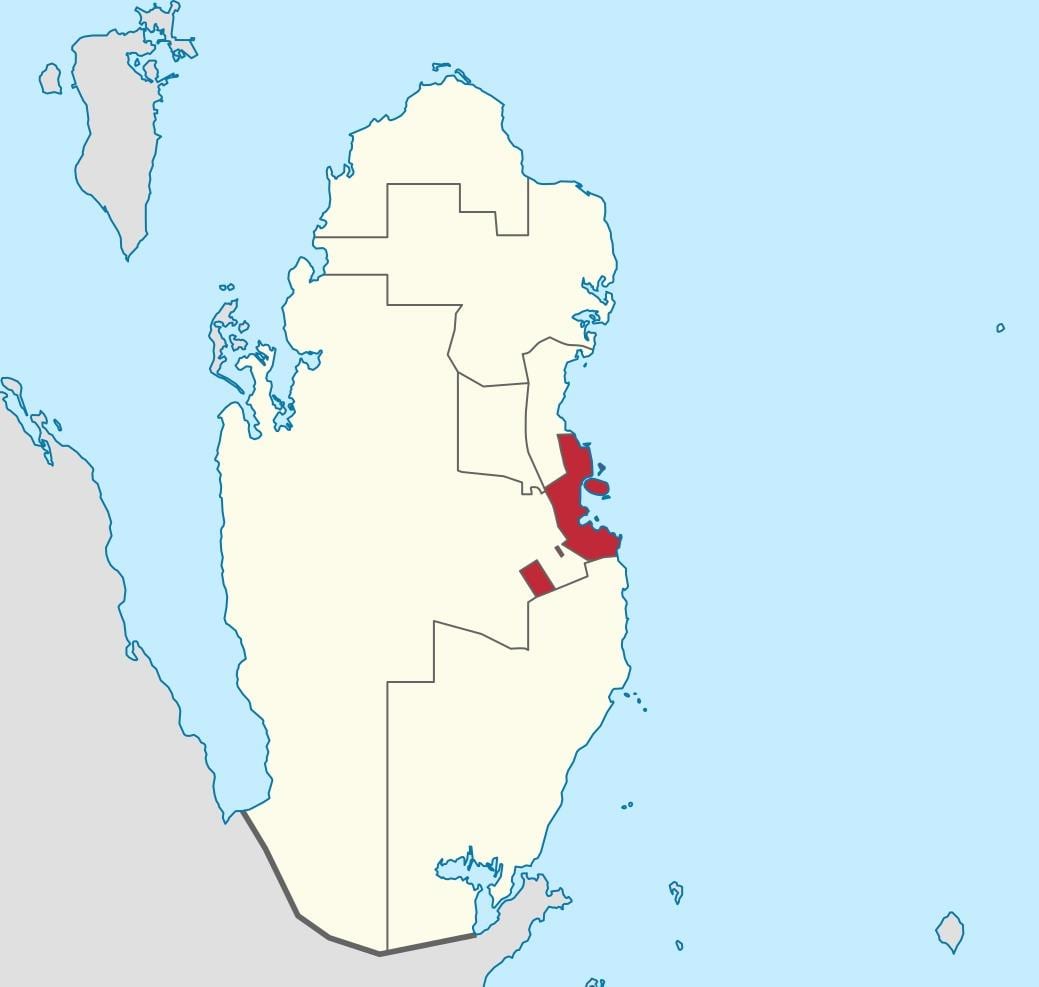 Harta e katarit, doha vend në botë